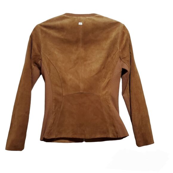 Soia & Kyo Genuine Pig Suede Zipper Jacket Stretchy Side Panels Size XS - Picture 2 of 16